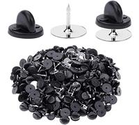 Ranuw Set di 100 puntine per fermacravatta, con retro a farfalla, chiusura di bloccaggio per badge artigianale in PVC