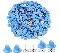 Ranuw Set di 100 puntine per fermacravatta, con retro a farfalla, chiusura di bloccaggio per badge artigianale in PVC