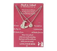 Ranuw Set di collane e gioielli coordinati con cuore per mamma, donna, madre, figlia, set per 2 cuori abbinati