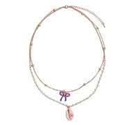 Ranuw Squisita collana con fiocco di perle per le donne catena del collo gioielli moda Neckwear a strati collana girocollo a strati