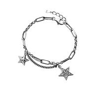 Ranuw Squisito braccialetto di rame stella a cinque punte per le donne dolce braccialetto di fascino estetico Harajuku gioielli alla moda braccialetti a stella a cinque punte per le donne
