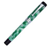 Ranvi Penna stilografica Jinhao 100, pennino fine, finiture argentate, morsetto a sfera, verde