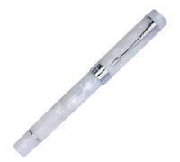 Ranvi Penna stilografica Jinhao 100, pennino fine, finiture argentate, morsetto a spada, bianco