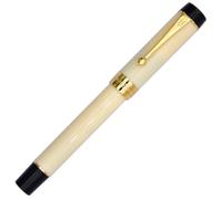 Ranvi Penna stilografica Jinhao 100, pennino fine, finiture dorate, morsetto a sfera, bianco