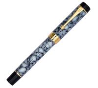 Ranvi Penna stilografica Jinhao 100, pennino fine, finiture dorate, morsetto a sfera, marmo nero