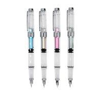 Ranvi Wing Sung, 3008, penna stilografica a pistone con pennino EF extra fine, 4 pezzi blue