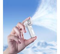 RANVOO 2025 Ventaglio Portatile e Potente con 100 Velocità, Mini Ventaglio Ricaricabile Personale per Viaggi all'Aperto, Ventaglio Manuale Mini, Regalo per Donne e Uomini, Stilizzato, Bianco Artico