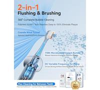 RANVOO [Vibrating & Flushing 2-in-1] AirJet Bubble Sonic Spazzolino elettrico, 100% rimozione della placca, più bianco per adulti proteggere le gengive ortodontiche denti puliti regalo ricaricabile