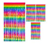 RANYAKE Tende Metalliche Tinsel,Rainbow Drucilla Tende Metalliche Tinsel,4 Pezzi Foil Tenda a Frange Scintillante Shimmer,Orpelli e festoni,pr Sfondo Fotografico e Decorazioni