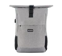 RANZN® London - Zaino Premium Rolltop per Uomo e Donna, Con Presa di Ricarica USB, Impermeabile, Antifurto, Per Trekking e Tempo Libero, Scomparto per Computer Portatile