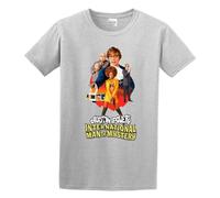 RAOAR Austin Powers International Man of Mystery Poster T-Shirt Mens Gray Tees Unisex Shirt L