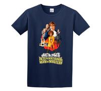 RAOAR Austin Powers International Man of Mystery Poster T-Shirt Mens Navy Tees Unisex Shirt M
