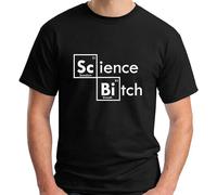 RAOAR Bad cience Bitch Periodic Table Breaking T-Shirt Mens Black Tees Unisex Shirt S