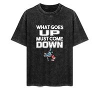 RAOAR Wrestling What Goes Up Must Come Down T-Shirt Mens Black Tees Unisex Shirt L