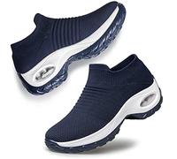 Raoendis Scarpe da ginnastica da donna, scarpe da ginnastica da donna, in rete, leggere, comode, ortopediche, con cuscinetto d'aria, Blu navy 3., 40 EU