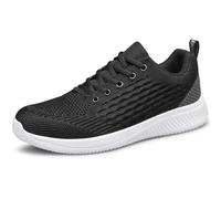 Raoendis Scarpe da ginnastica da uomo, scarpe da corsa e camminata, leggere, sportive, comode, in rete, per atletica, fitness, tennis, Nero e bianco, 47 EU