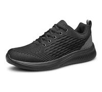 Raoendis Scarpe da ginnastica da uomo, scarpe da corsa e camminata, leggere, sportive, comode, in rete, per atletica, fitness, tennis, Tutto nero, 42 1/3 EU