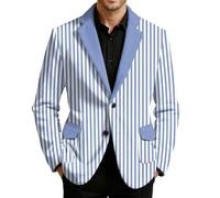 RAOKENSU Giacca da uomo da clown di Colonia a righe rosse e bianche, divertente giacca colorata stampata a righe, blazer per carnevale, direttore del circo, costume cosplay blazer carnevale festa