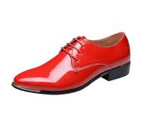 RAOKENSU Scarpe da lavoro da uomo in pelle, con punta a punta, eleganti, verniciate, Derby Oxford, per matrimonio, formale, lucide, traspiranti, da sera