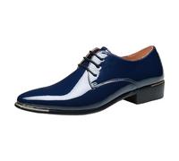 RAOKENSU Scarpe da lavoro da uomo in pelle, con punta a punta, eleganti, verniciate, Derby Oxford, per matrimonio, formale, lucide, traspiranti, da sera