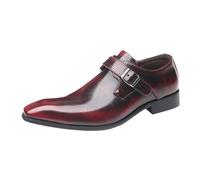 RAOKENSU Scarpe da uomo con punta a punta, scarpe da lavoro, in pelle, classiche, Derby Oxford, formali, eleganti, verniciate, senza lacci, estive, per matrimonio, da sera