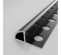 Raouoae Piastrelle Terminali Lunghe 125CM, 2 Pezzi, Profilo Di Protezione Angolare Quarto Di Cerchio Per Piastrelle, Profilo Terminale Per Bagno, Cucina, Camera Da Letto, Sala Da Pranzo(Black,12mm)