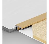 Raouoae Profilo A T Lungo 135 Cm, 2 Pezzi, Binario di Transizione per Pavimenti in Lega di Alluminio Anodizzato, Striscia Metallica per Separazione Pavimento in Alluminio(Gold,W:16MM)