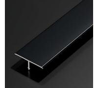 Raouoae Profilo Angolare in Alluminio per Porta Divisoria 90 Cm* 3 Pezzi Profilo A T per Pavimento Laminato Striscia di Transizione per Bordi di Stanze Senza Soluzione di continuità(Black,Width: 6mm)