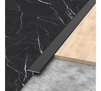 Raouoae Profilo In Alluminio A T, Striscia Di Transizione 3 Pezzi Da 100cm, Strisce Decorative Per Bordature Di Pavimenti, Porte E Modanature, Installazione Facile(Schwarz,Breite: 10 mm)