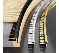 Raouoae Profilo Per Bordo Scala In Metallo, Pieghevole A Forma Di F, Lunghezza 135cm (2 Pezzi), Per Bordatura Gradini In Parquet, Laminato E Piastrelle, Profilo Terminale Decorativo Per Pavimento(Gray