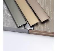 Raouoae Strisce di Transizione per Pavimenti in Alluminio, Profilo A T 135cm, 2 Pezzi per Raccordo tra Piastrelle, Legno E Altri Rivestimenti - Bordatura per Transizioni Pulite(Dunkelbraun)