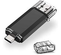 RAOYI Chiavetta USB C 128GB 3.0 Pendrive 2-IN-1 OTG per Smartphone Android e PC, Unità Flash USB Tipo C con Connettore Duale(Nero)