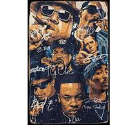 Rap Legends Big Snoop Dogg Ice Cube Eminem Tupac II Targhe in Metallo Poster in Metallo Retro Garage Giardino Domestico Parete Festa di Compleanno Bar Caffetteria Cucina Decorazione da Parete Vintage