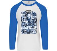 Rap Musica Collage Gangster Hip Hop Uomo L/S Baseball T-Shirt
