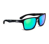 Rapala Attrezzatura da Pesca Urbani-Occhiali da Sole polarizzati moderni-UVG-293A-Lenti Verdi, Montatura Nera Opaca e Rossa, 13,5 cm Unisex