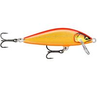 Rapala - Esca da Pesca Artificiale Spinning Countdown Elite - in Balsa - Esca per Pesca in Acqua Dolce Affondante - Profondità di Nuoto 1,2m - 7,5cm / 10g - Prodotta in Estonia - Gilded Gold Orange
