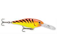 Rapala - Esca da Pesca Artificiale Spinning Shad Rap - Esca di Simulazione per la Pesca in Acqua Dolce in Legno di Balsa - Profondità di Nuoto 2.4-4.5m - 9cm/15g - Prodotta in Estonia - Hot Tiger