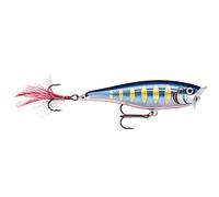 Rapala - Esca da Pesca Artificiale Spinning Skitter Pop - Esca di Simulazione per Pesca in Acqua Dolce in Legno di Balsa - Esca da Superficie Topwater - 5cm/6g - Prodotta in Estonia - Striped Hot Blue