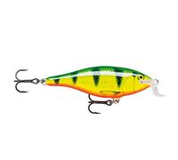 Rapala, Esca da pesca classica, Shallow Shad Rap, dimensioni: 9 cm/12 g, Esca galleggiante per acqua dolce, profondità di nuoto: 1,8-2,4 m, attrezzo da pesca con struttura in balsa, Fire Perch FP