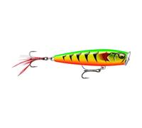 Rapala Esca da pesca Skitter Pop Elite, dimensioni: 7,5 cm/10 g, esca galleggiante per acqua dolce e salata, profondità di nuoto: superficie, attrezzo da pesca in balsa, Gilded Fire Tiger gDFT