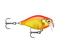 Rapala, Esca da pesca X-Light Crank Shallow Runner, misura 3,5 cm/4 g, esca d'acqua dolce galleggiante, profondità di nuoto: 0,9-1,2 m, materiale plastico, oro fluorescente rosso gFR
