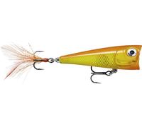 Rapala, Esca da pesca X-Light Pop, Misura: 4 cm/4,5 g, Esca galleggiante per acqua dolce, Profondità di nuoto: Superficie, Attrezzatura da pesca in plastica, Oro Rosso Fluorescente gFR