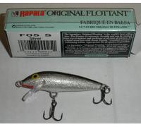 Rapala F05S 2" Minnow Galleggiante 2 No 10 Ami Tripli Argento