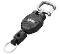 Rapala S, RCD Small Retractable Lanyard-Piccolo Moschettone Zinco con Rotazione a 360°, Aggancio Rapido e Molla Robusta-Accessorio Professionale da Pesca Taglia Nero Unisex-Adult, Black