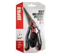 Rapala - Pinze e Forbici da Pesca RCD Mag Spring Split Ring Pliers in Acciaio Inossidabile con Impugnatura Ergonomica Morbida e Custodia Inclusa - Attrezzatura Pesca Professionale - 15cm - Nero/Rosso
