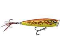 Rapala - skitter pop élite balsa pesca ad esca (piombo -greco) - esca Mer e acqua fresca galleggiante - profondità di nuoto di superficie, taglia 9,5 cm / 17g - Made in Estonia - rana arancione dorata