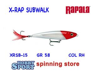 RAPALA XRAP SUBWALK XRSB-15 COL. RH RED HEAD WALKING THE DOG 58 GR SPINNING