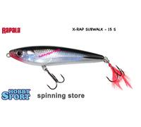 RAPALA XRAP SUBWALK XRSB-15 COL. S SILVER BLACK WALKING THE DOG 58 GR SPINNING