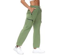 Rapbin Pantaloni da trekking da donna, pantaloni cargo 2025, leggeri estivi, ad asciugatura rapida, traspiranti, con tasche, verde menta, S