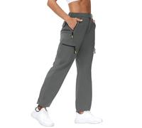 Rapbin Pantaloni da trekking da donna, pantaloni cargo 2025, leggeri, estivi, ad asciugatura rapida, traspiranti, con tasche, grigio., M